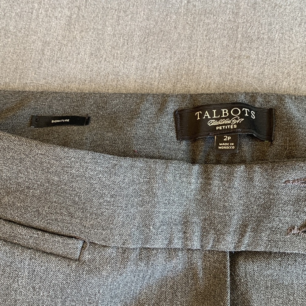 Talbots Signature line grey straight cut pants , 2P - Picture 3 of 4